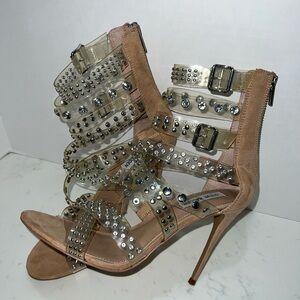 Steve Madden Tan Studded Stiletto Heels